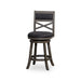 Meeker X Back Premium Fabric Swivel Stool, 30” Bar Stool or 24" Counter Stool 24" Counter Height Weathered Gray Charcoal Fabric