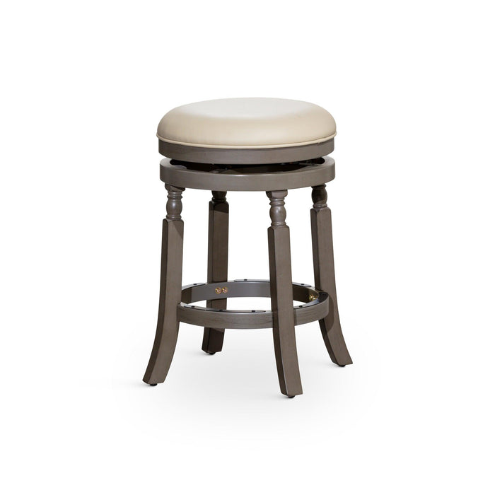 Palmer Lake Swivel Stool, 30” Bar Height or 24” Counter Height 24" Counter Height Weathered Gray French Gray Leather