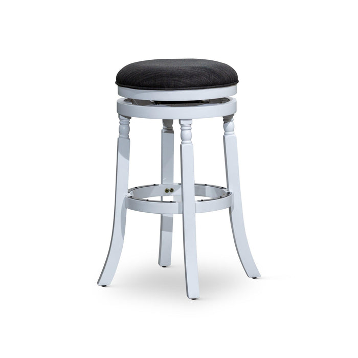 Palmer Lake Swivel Stool, 30” Bar Height or 24” Counter Height 30" Bar Height White Charcoal Fabric