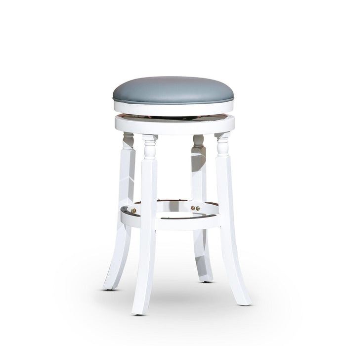 Palmer Lake Swivel Stool, 30” Bar Height or 24” Counter Height 30" Bar Height White Gray Leather