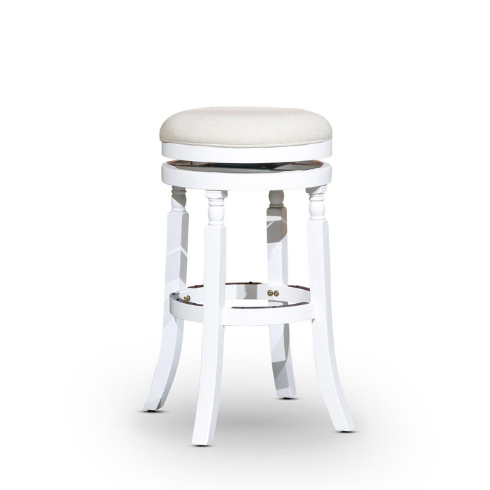 Palmer Lake Swivel Stool, 30” Bar Height or 24” Counter Height 30" Bar Height White Beige Fabric