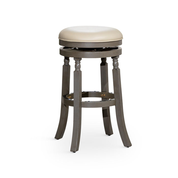 Palmer Lake Swivel Stool, 30” Bar Height or 24” Counter Height 30" Bar Height Weathered Gray French Gray Leather