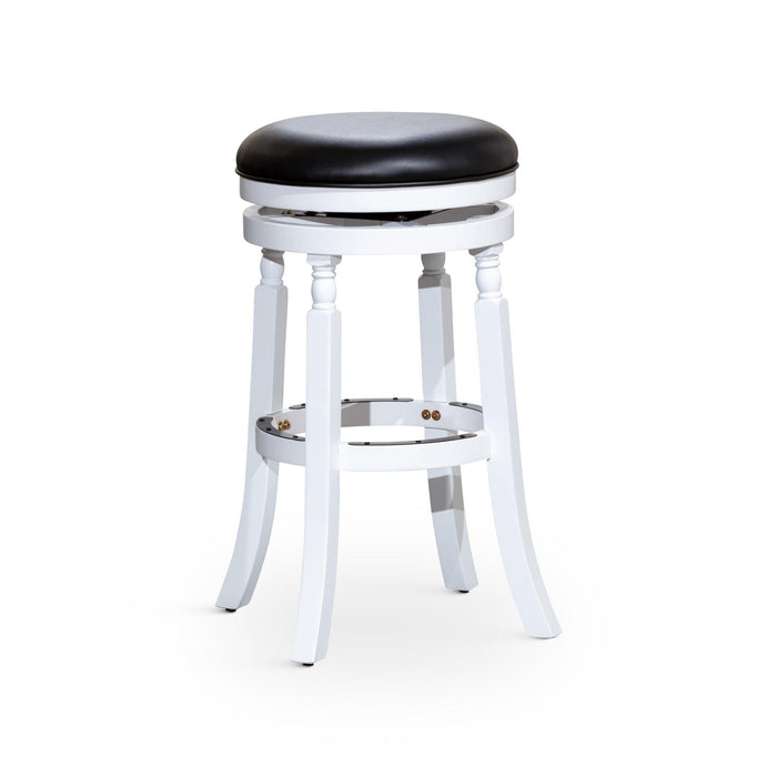 Palmer Lake Swivel Stool, 30” Bar Height or 24” Counter Height 30" Bar Height White Black Leather