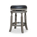 Palmer Lake Swivel Stool, 30” Bar Height or 24” Counter Height 24" Counter Height Weathered Gray Black Leather