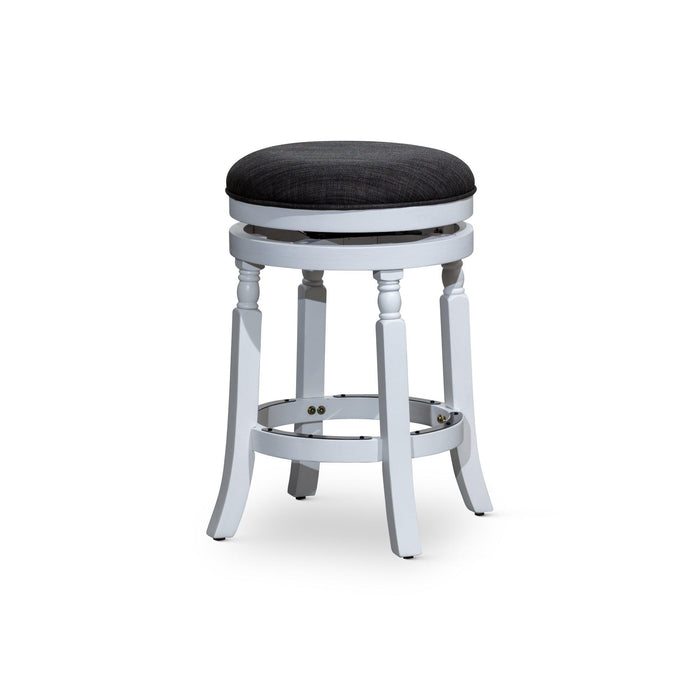 Palmer Lake Swivel Stool, 30” Bar Height or 24” Counter Height 24" Counter Height White Charcoal Fabric