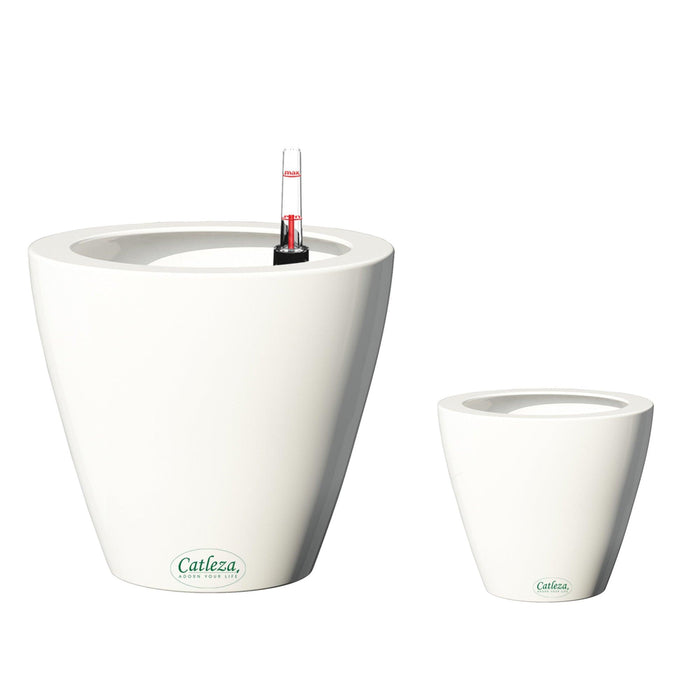 Set of 2 CATLEZA Cone Planters Round White