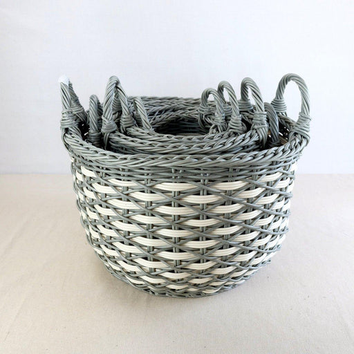 Set of 3 CATLEZA 12.6-inch, 15-inch and 17.7-inch Wicker Baskets - DTYStore