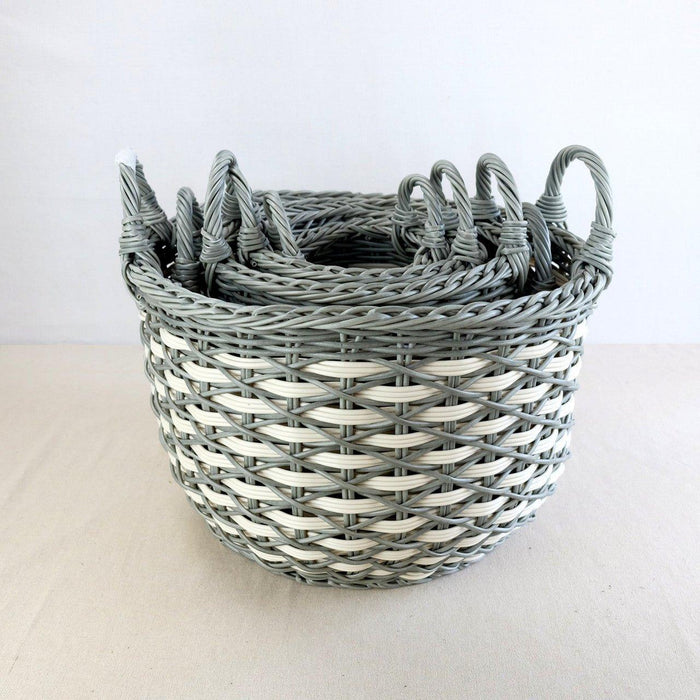 Set of 3 CATLEZA 12.6-inch, 15-inch and 17.7-inch Wicker Baskets