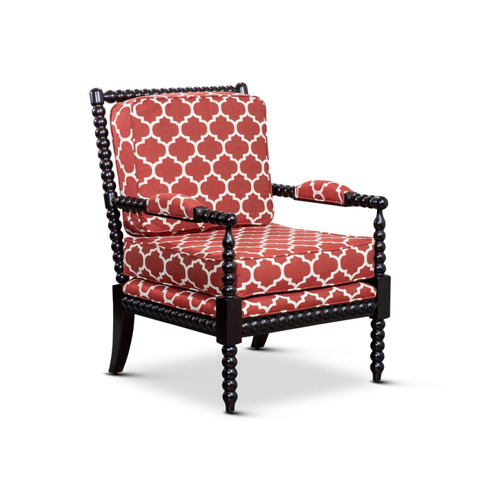 Silverthorne Spindle Chair Espresso Red Moroccan Tile