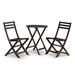 Twin Lakes Eucalyptus Outdoor 3-Piece Café Bistro Set Round Espresso