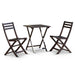 Twin Lakes Eucalyptus Outdoor 3-Piece Café Bistro Set Square Espresso