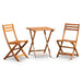 Twin Lakes Eucalyptus Outdoor 3-Piece Café Bistro Set Square Natural Oil